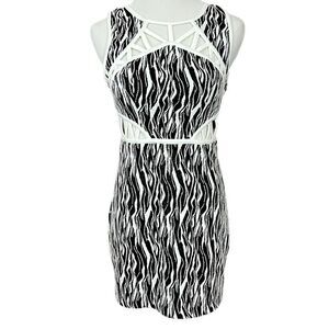 Ark & Co Black and White Bodycon Cutout Dress S